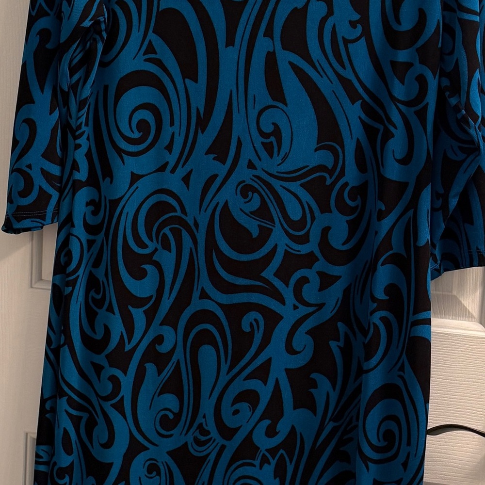 Chico's Teal and Black Swirl Dress